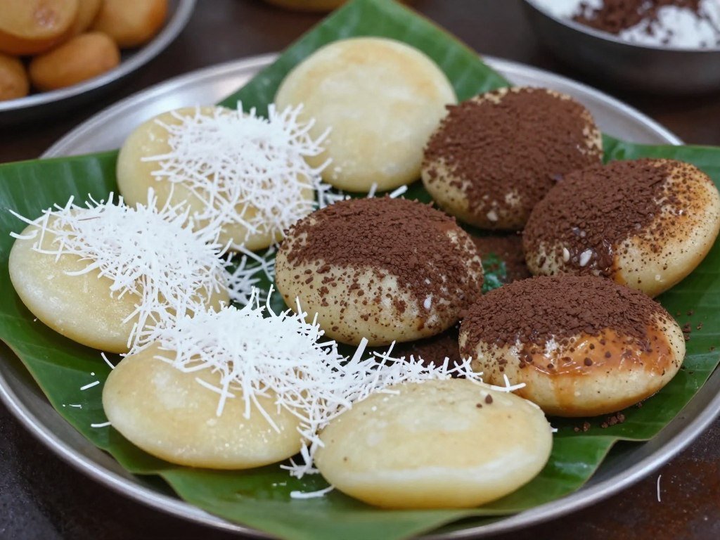 Surabi traditional pancakes with various toppings