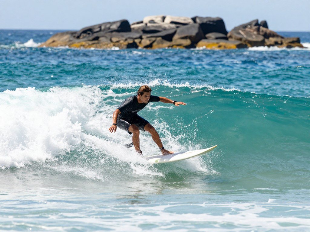 Surfer riding wave at Snapper Rocks Gold Coast