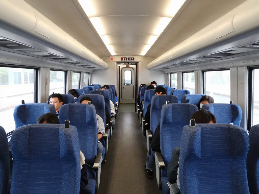 THSR standard class seating showing three-seat rows