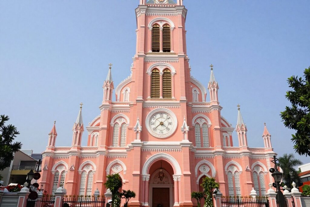 Tan Dinh Pink Church exterior facade