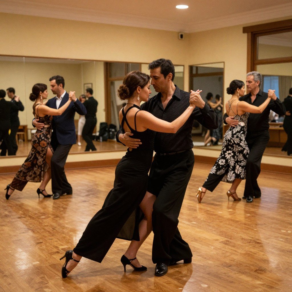 Tango class with solo travelers learning