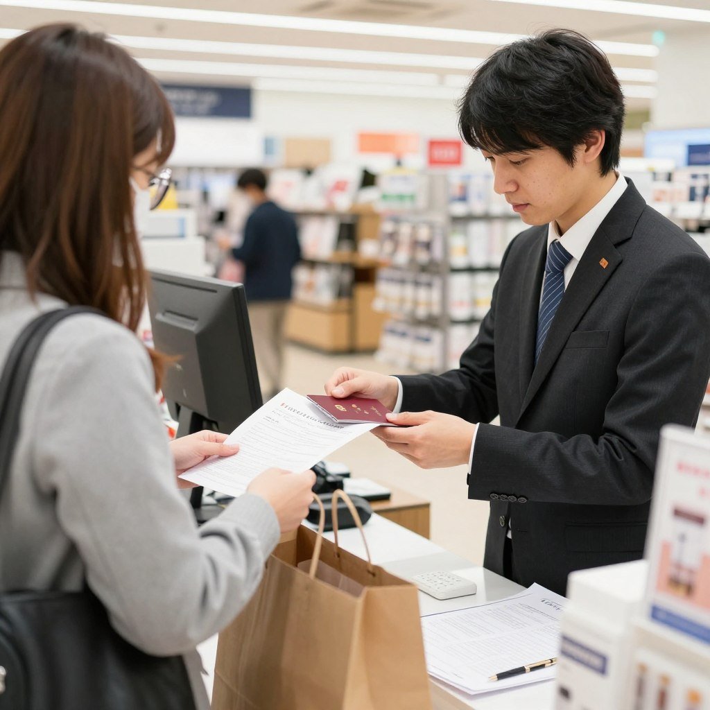 Tax-free shopping counter at Japanese department store