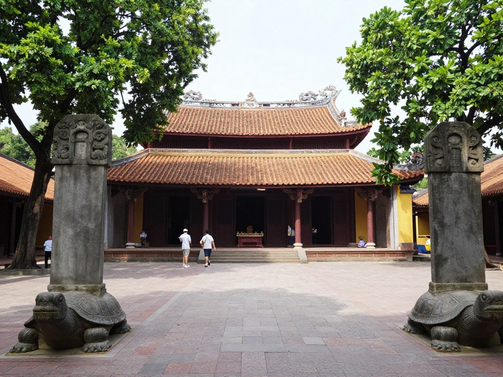 Temple of Literature in Hanoi showing traditional Vietnamese architecture and courtyard