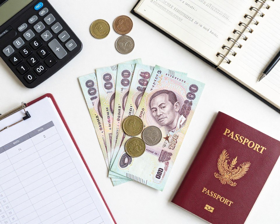 Thai baht currency and budget planning calculator