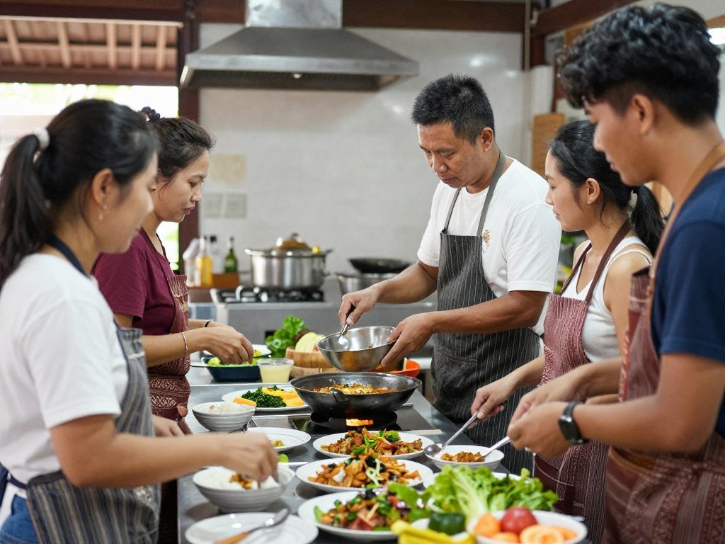 Thai cooking class with solo travelers