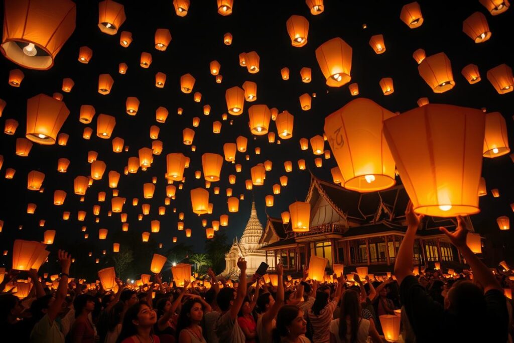 Thai festival celebration with lanterns Thailand Travel Guide