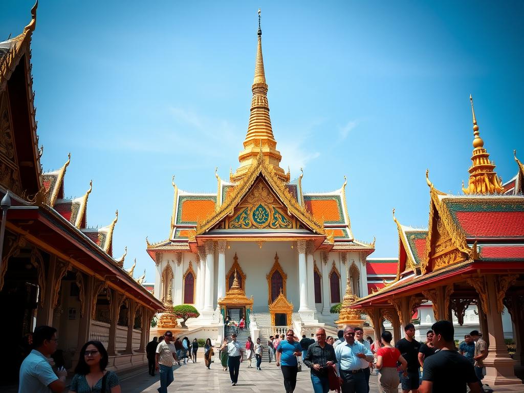 The Grand Palace in Bangkok with its golden spires - Complete travel guide to Bangkok