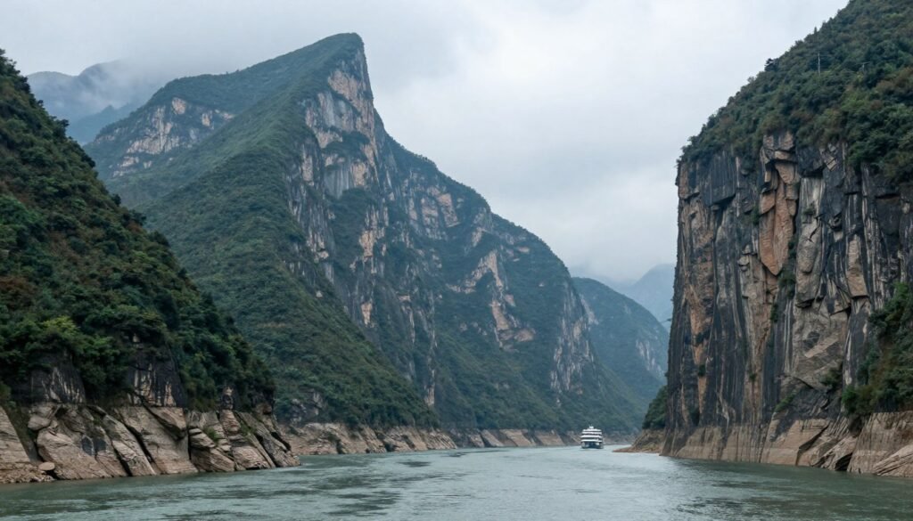 Three Gorges dramatic cliff scenery along Yangtze River