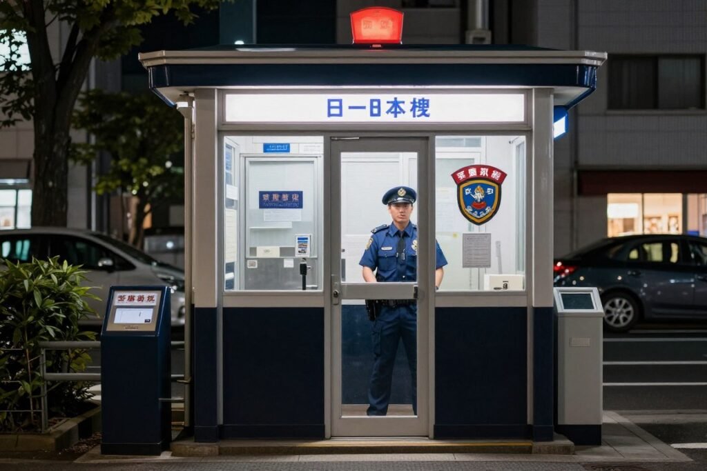 Tokyo police box koban at night