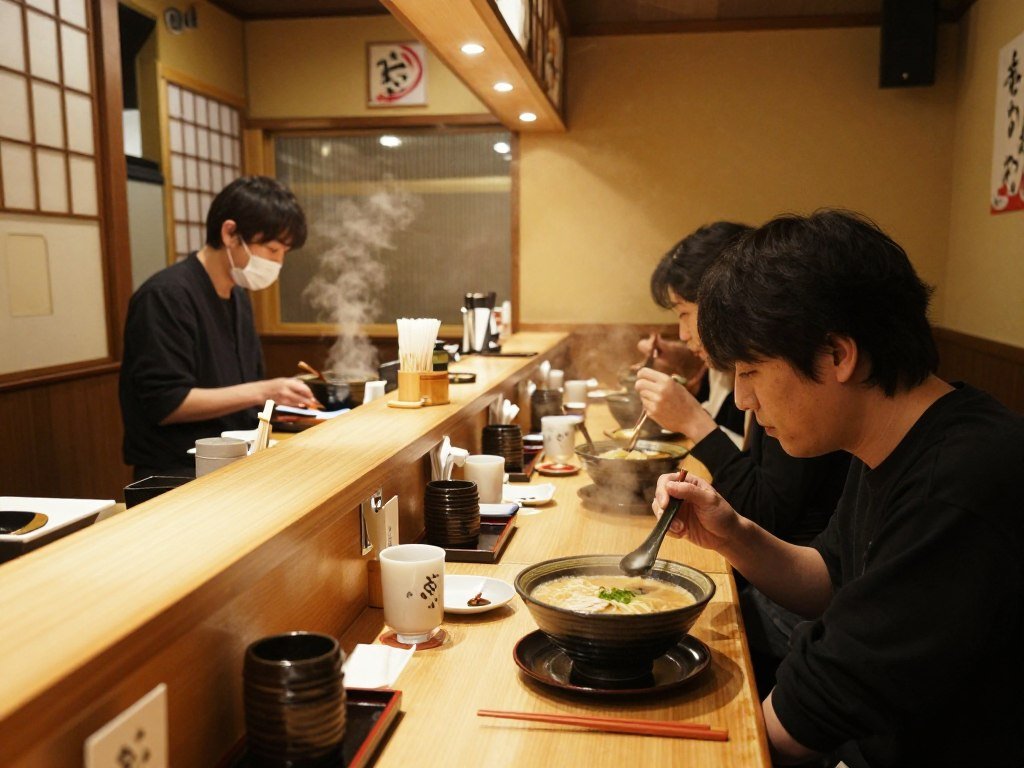 Tokyo ramen shop counter seating