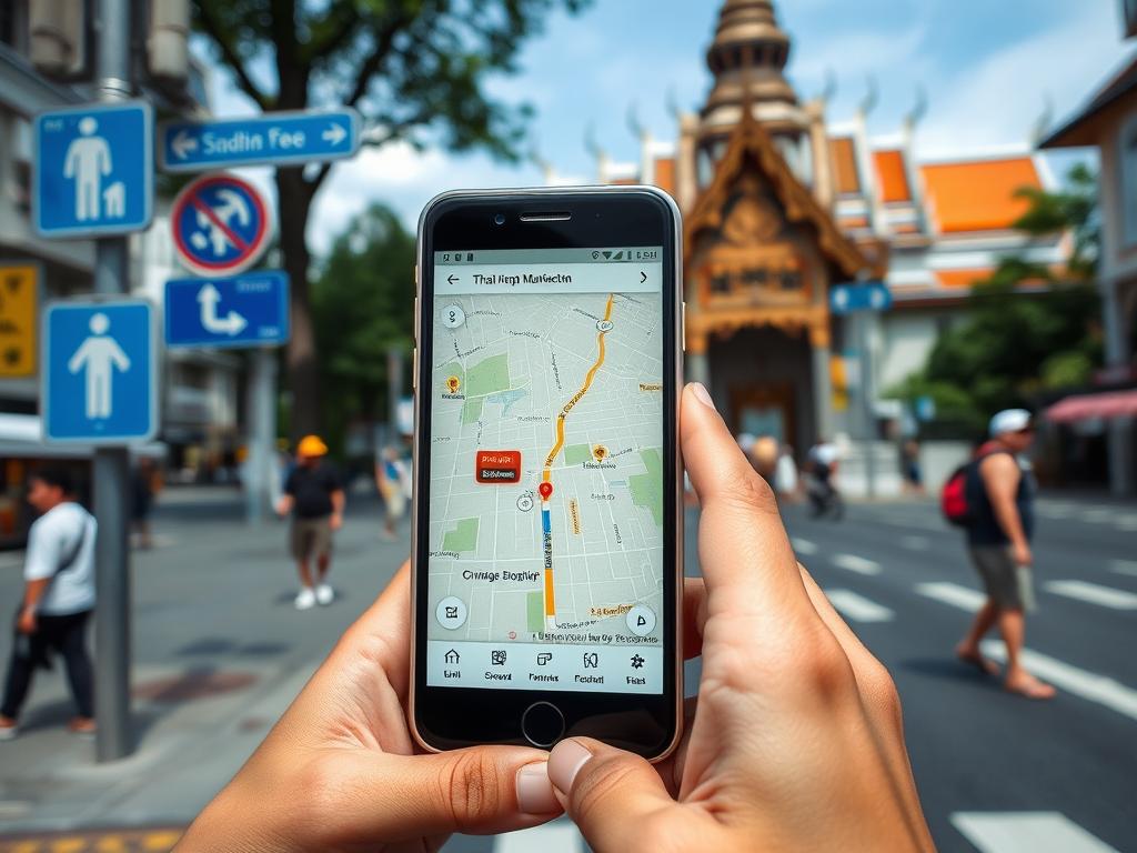 Tourist using smartphone with map app in Bangkok - Complete travel guide to Bangkok