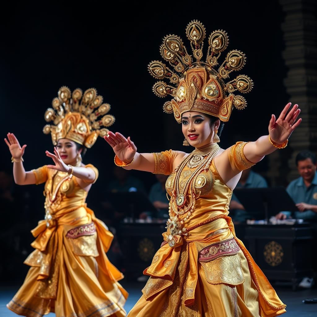 Traditional Balinese dance performance with elaborate costumes and gamelan orchestra - Indonesia travel guide