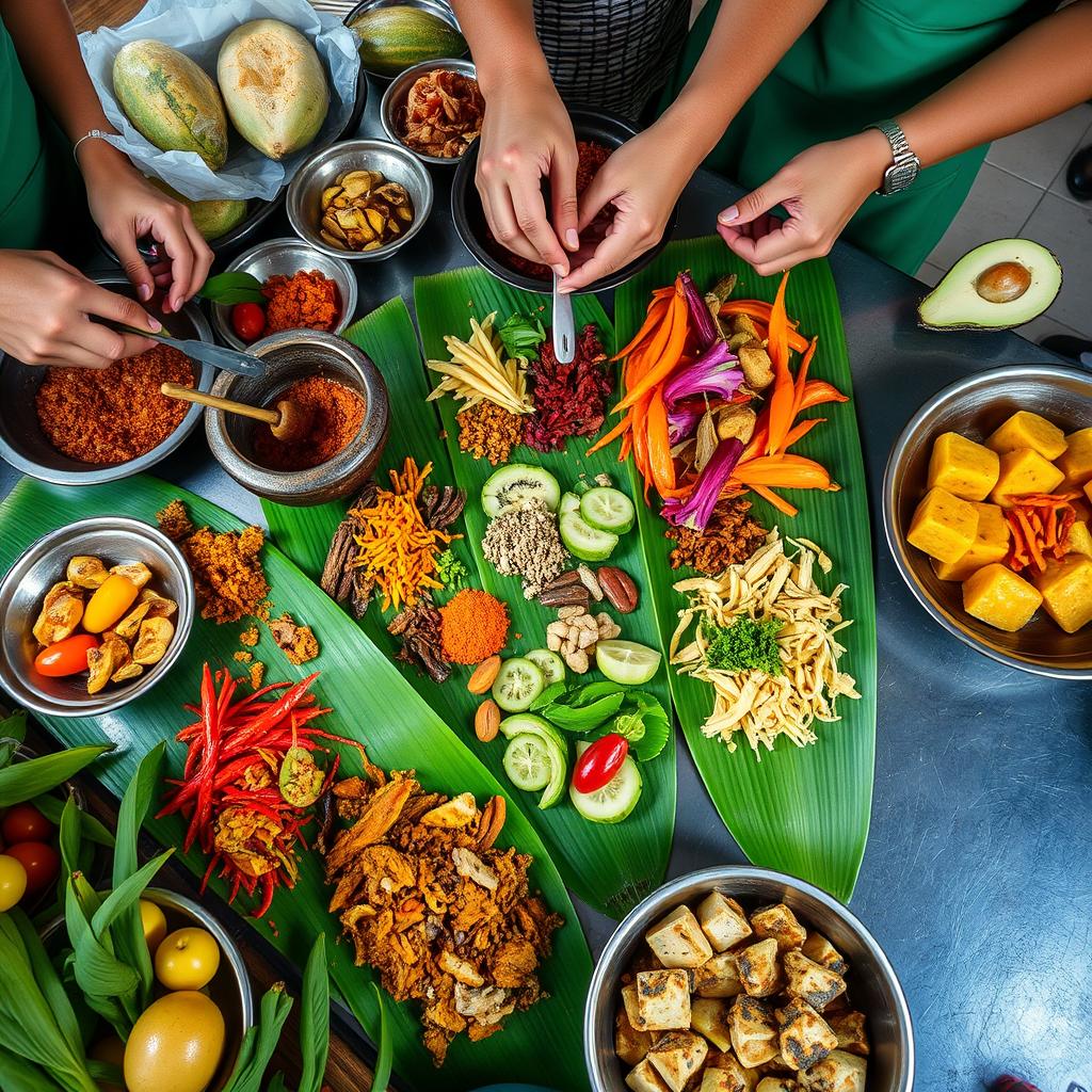 Traditional Indonesian cooking class with fresh ingredients and spices - Indonesia travel guide