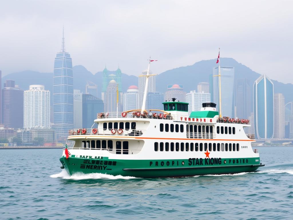 Traditional Star Ferry crossing Victoria Harbor, a must-experience highlighted in any Hong Kong travel guide