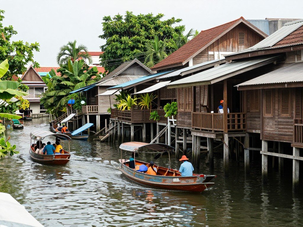 Traditional canal in Bangkok Noi district