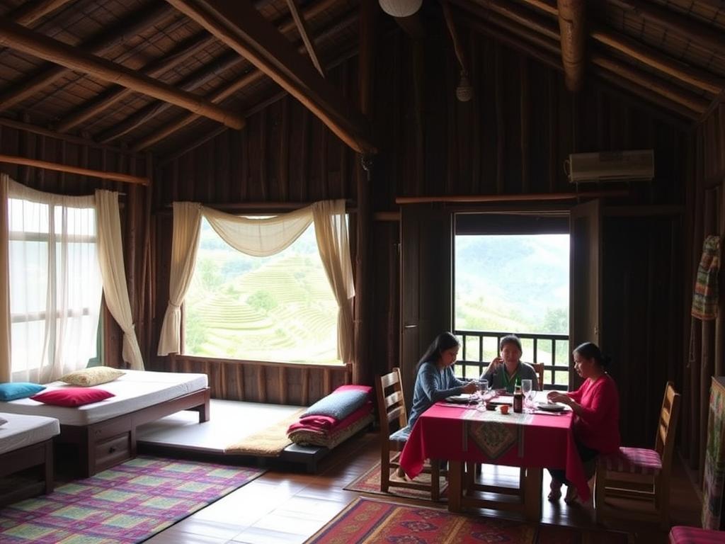 Traditional homestay in Sapa with mountain views - Vietnam Travel Guide