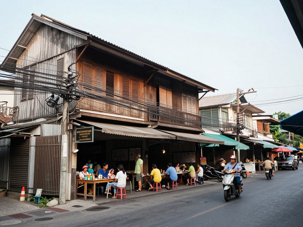 Traditional neighborhood in Bangkok Yai
