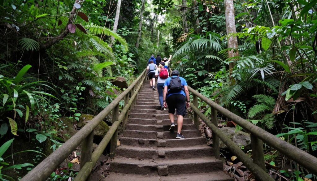 Trekking path through jungle to Sekumpul waterfall