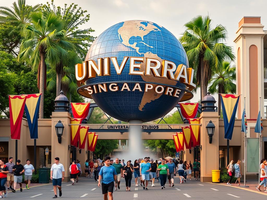Universal Studios Singapore entrance, a key attraction in Sentosa Island featured in Singapore travel guide