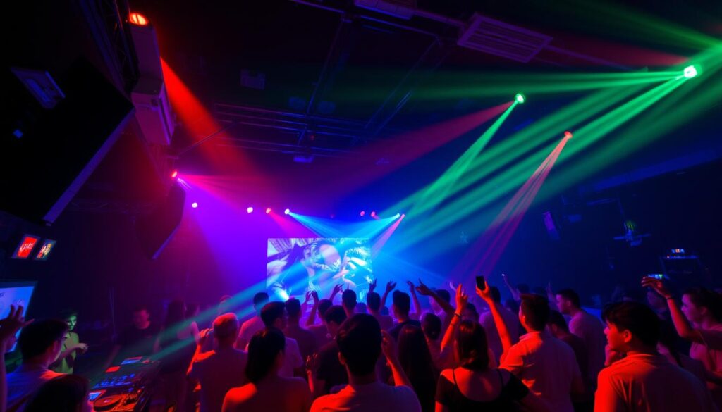 Vibrant nightclub scene in Kuta, Bali