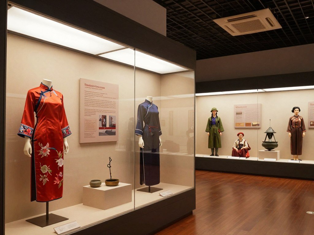 Vietnamese Women's Museum exhibition displays in Hanoi