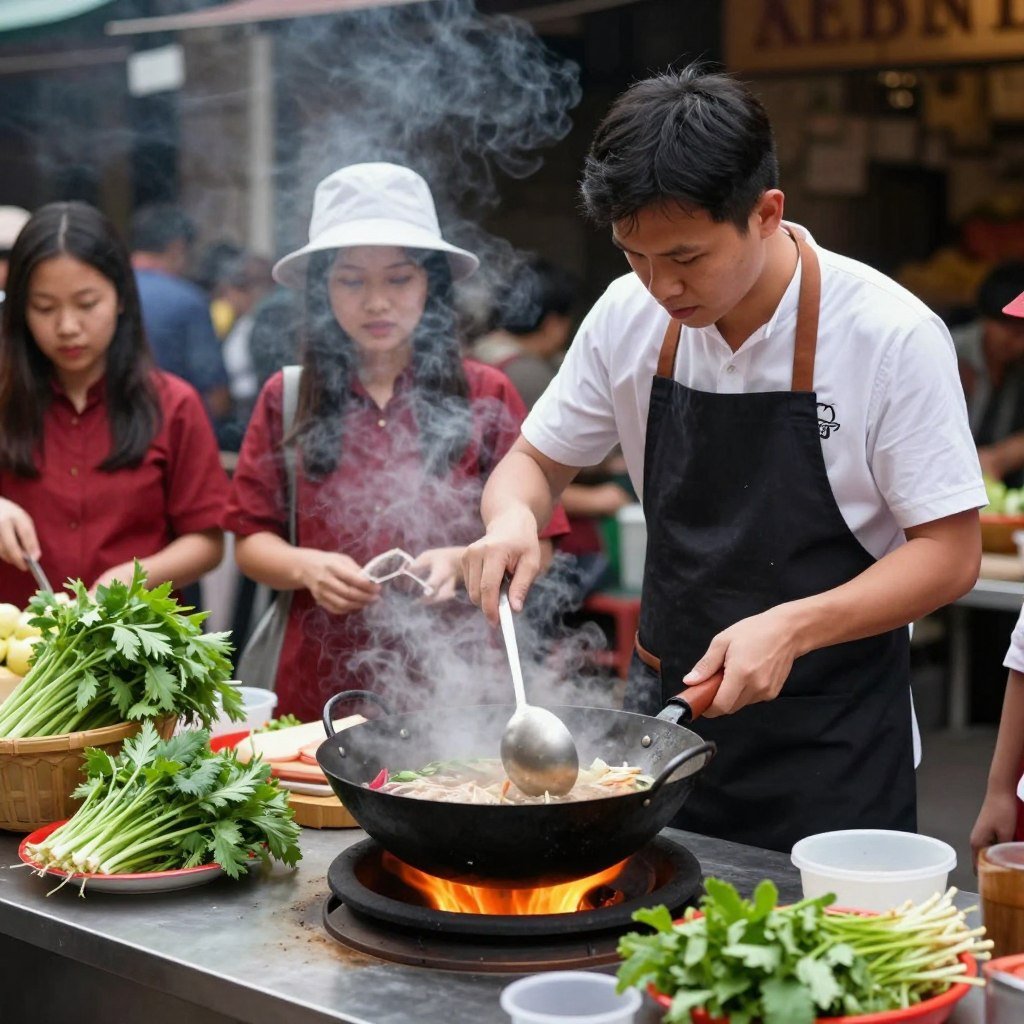 Vietnamese street food cooking class in Hanoi
