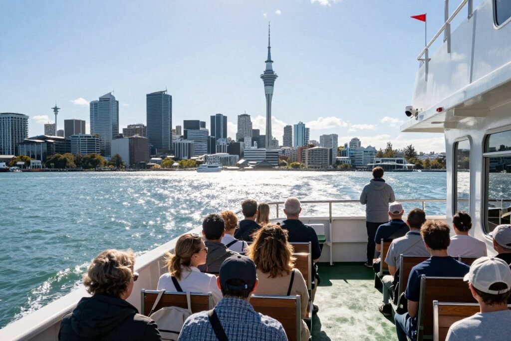 View from ferry crossing Auckland harbour