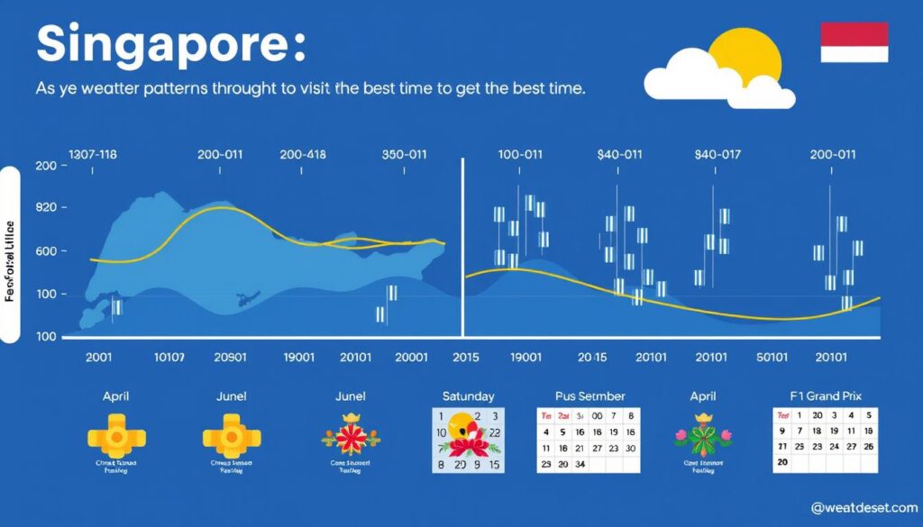 Weather chart showing the best time to visit Singapore according to a Singapore travel guide