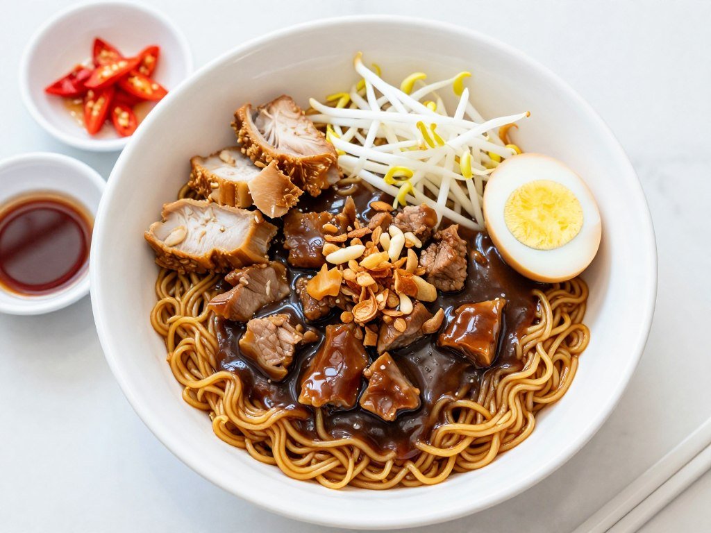 bowl of lor mee thick gravy noodles penang