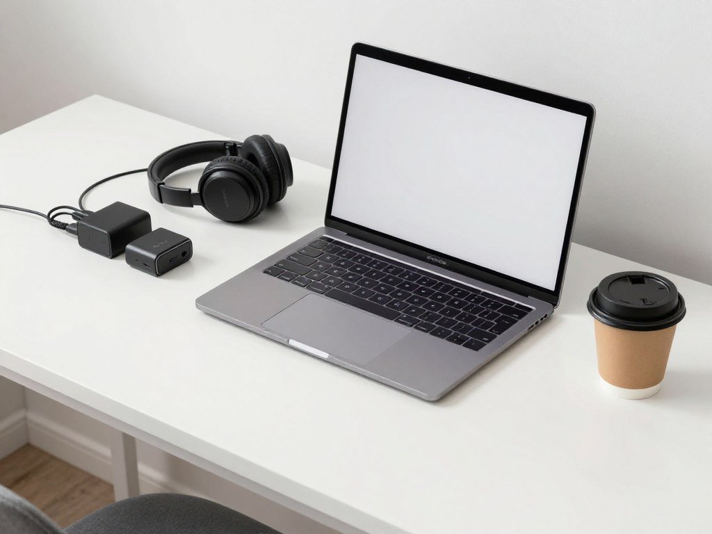 digital nomad workspace setup with essential tech gear