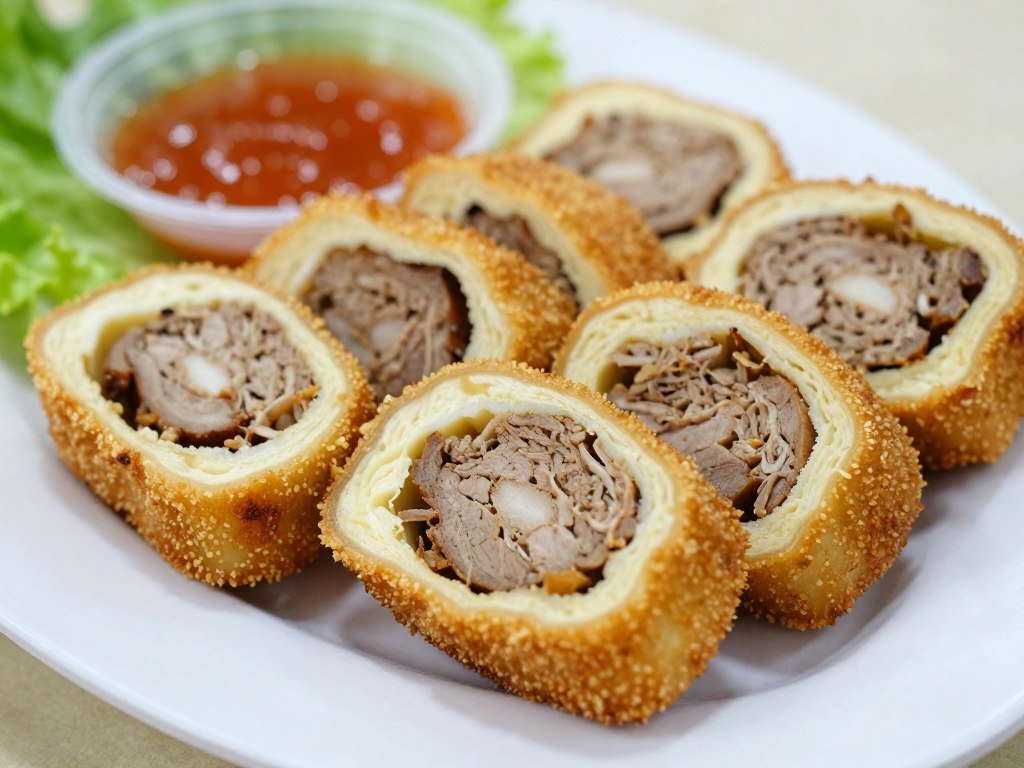 lor bak five spice meat rolls penang street food