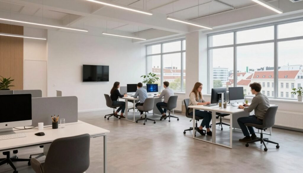 modern coworking space in Tallinn with startup atmosphere