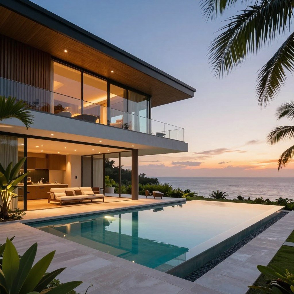 modern house with swimming pool for house sitting