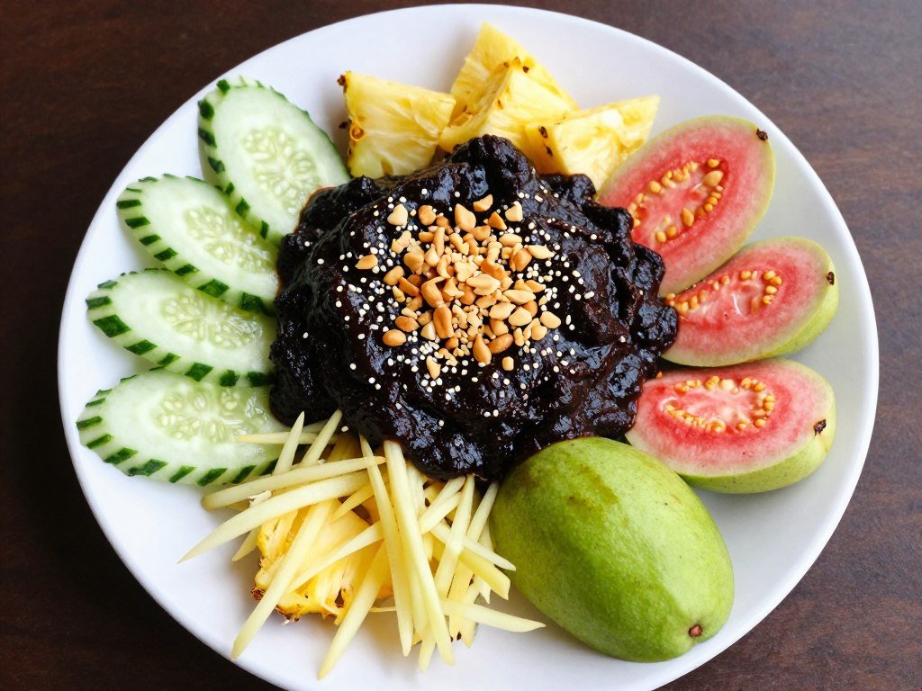 penang rojak fruit salad with prawn paste sauce