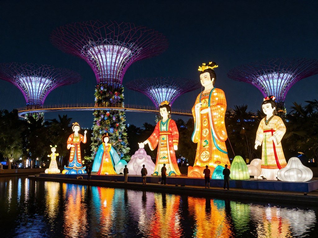 spectacular Mid-Autumn Festival lantern display at Singapore Gardens by the Bay