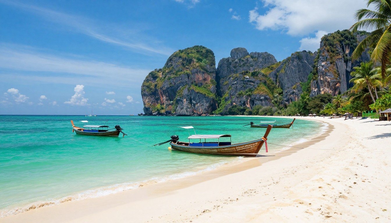 stunning Thailand beaches with turquoise waters and limestone cliffs