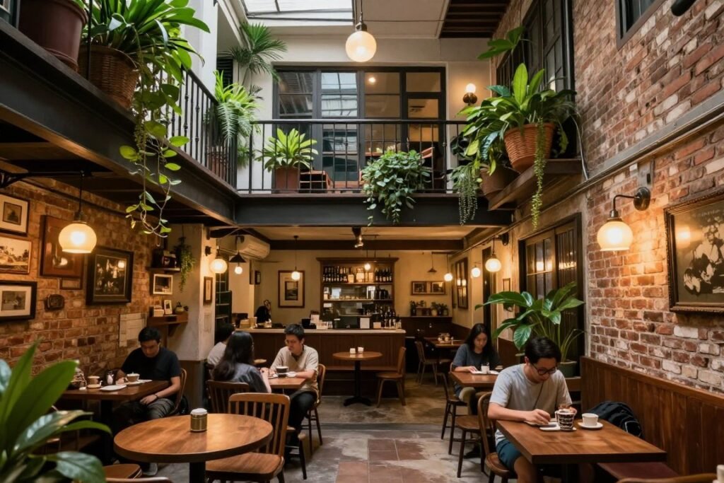 vintage apartment cafe interior Ho Chi Minh
